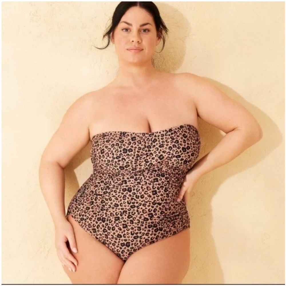 NWT Shade & Shore Leopard Print One Piece Swimsuit